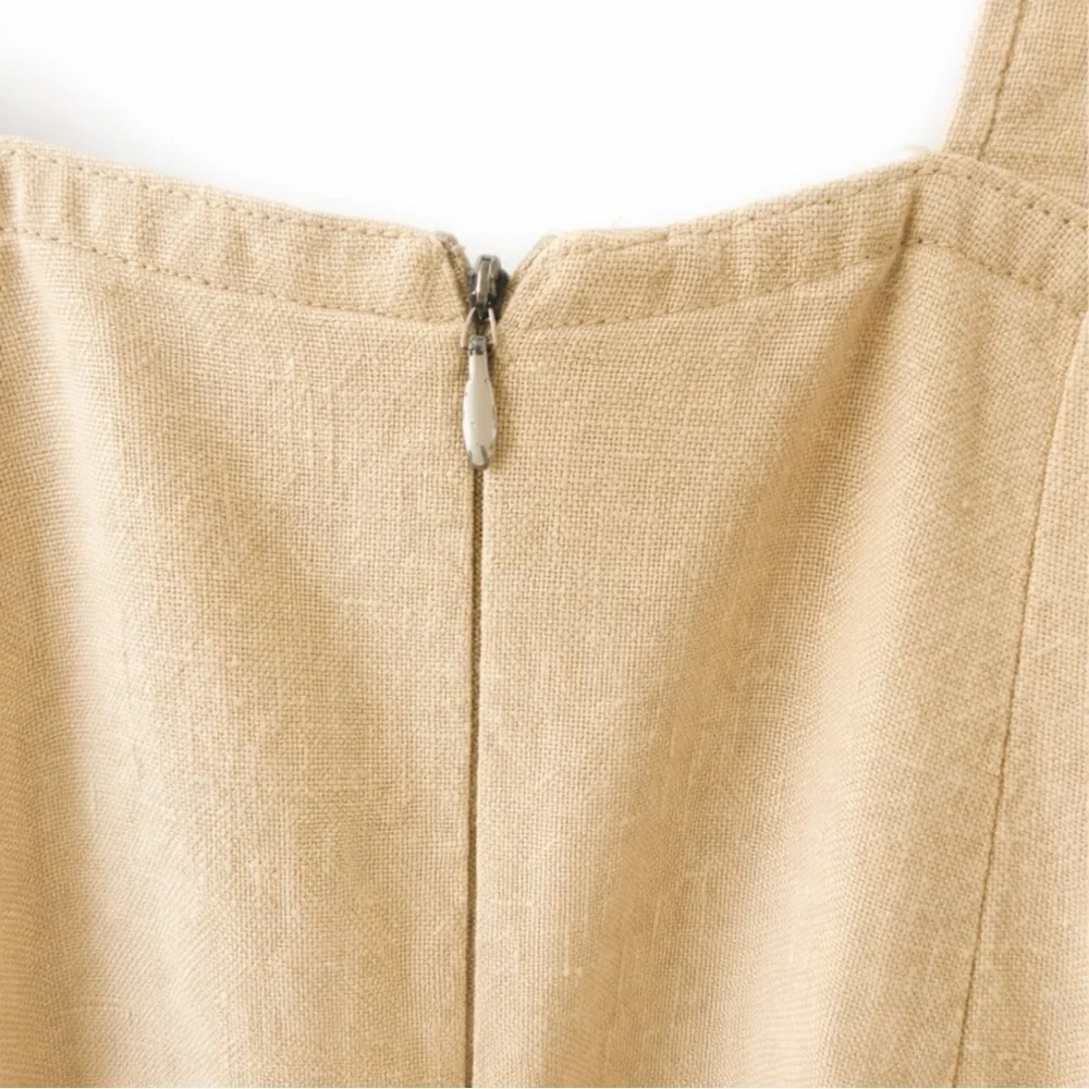 DAVID DART COLLECTION Linen Midi Dress Women’s Small Beige Minimalist Coastal - Picture 5 of 6
